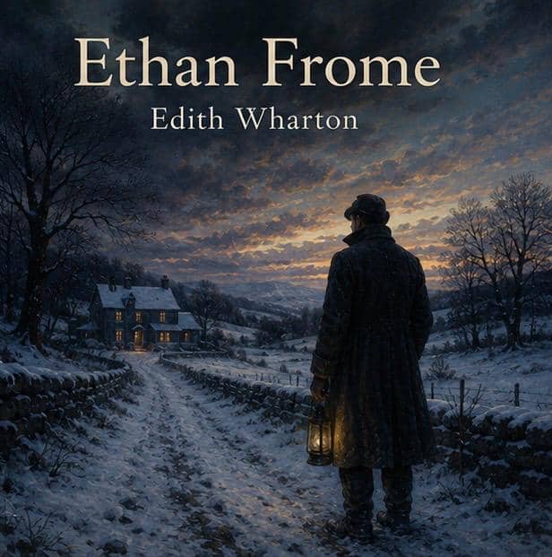 Ethan Frome cover showing Edith Wharton’s tragic New England tale of love, duty, and despair.