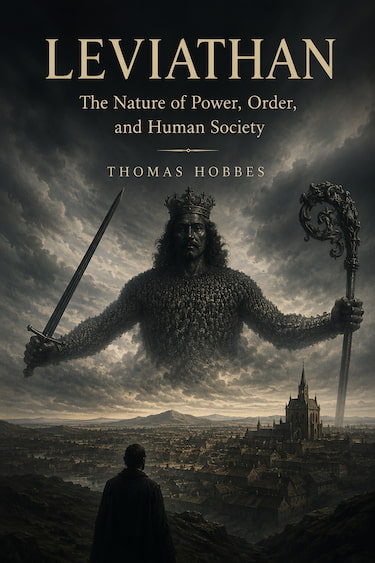 Leviathan book cover representing power, government, authority, and Thomas Hobbes’ ideas about society and human nature.