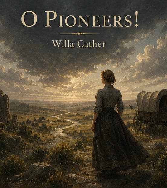 The novel O Pioneers! by Willa Cather shows Nebraska prairie life and follows Alexandra Bergson who turns hard land into a farm.