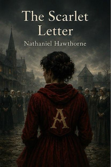 The Scarlet Letter cover showing Hawthorne’s Dark Romantic classic of sin, guilt, and Puritan Boston.