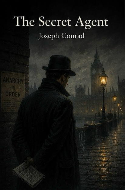 The Secret Agent by Joseph Conrad classic spy novel book cover about espionage, politics, secrecy, and human conflict